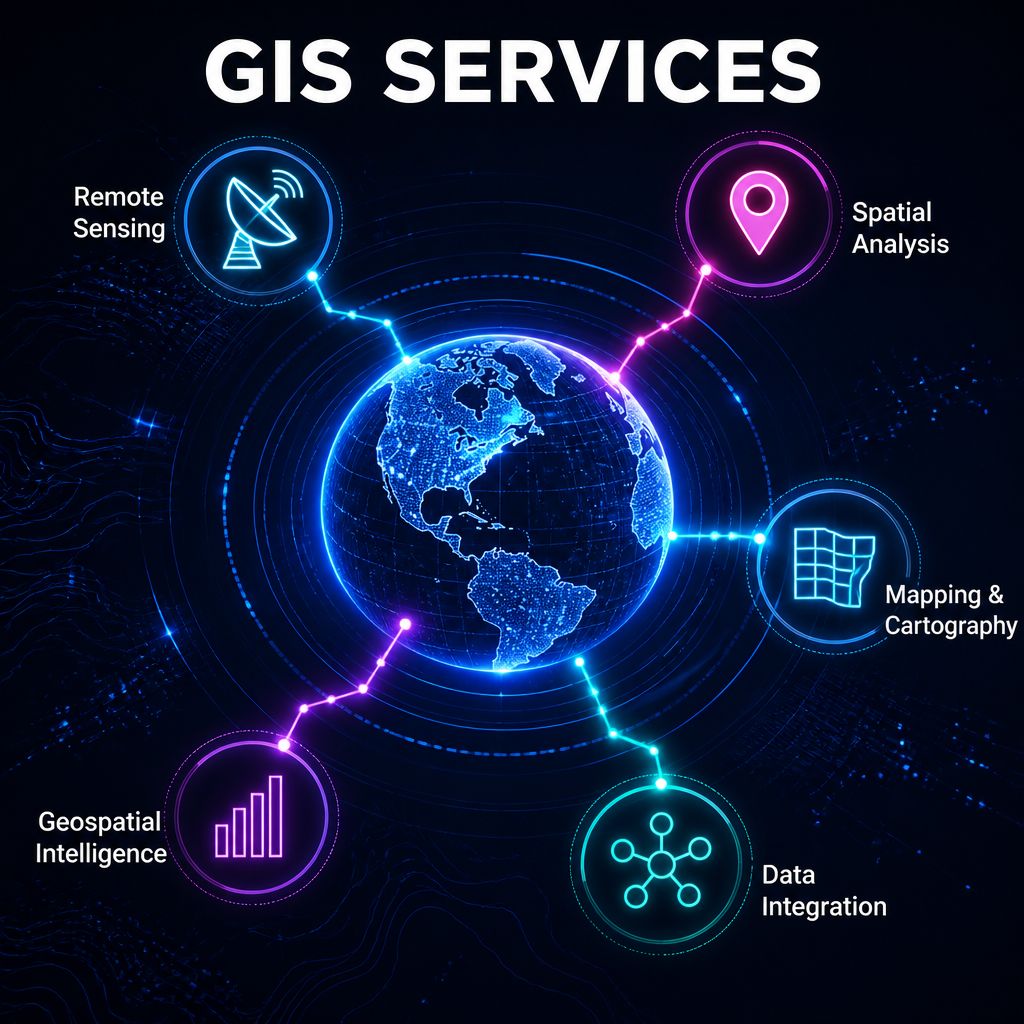 GIS services: remote sensing, spatial analysis, cartography and data integration
