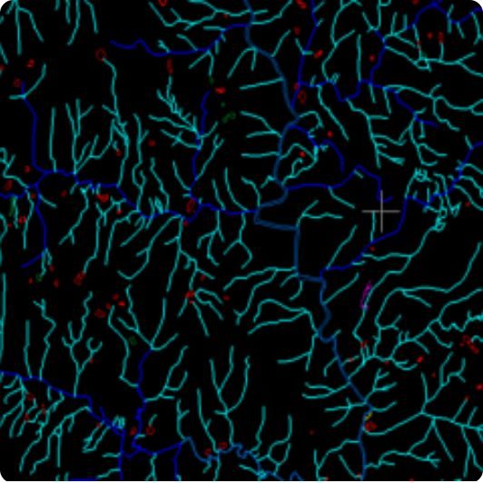 Drainage and feature vectors