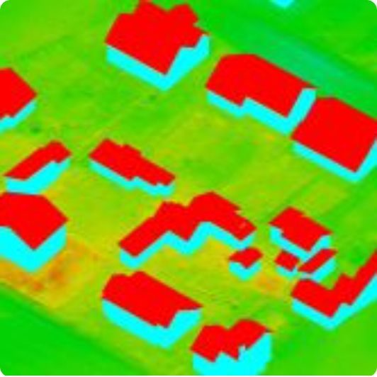 Colour-coded building extraction from LiDAR