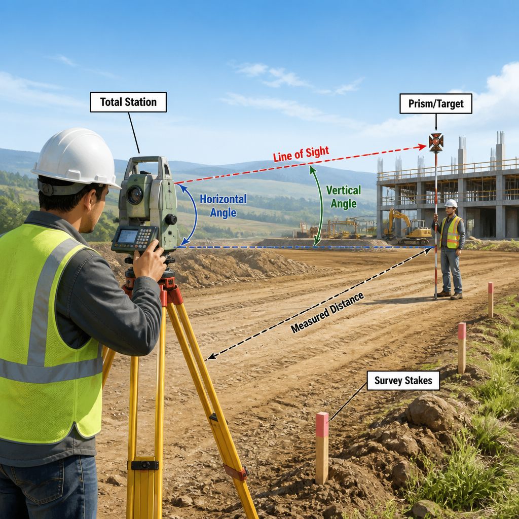 Total station survey method used on the Indiranagar accessibility study
